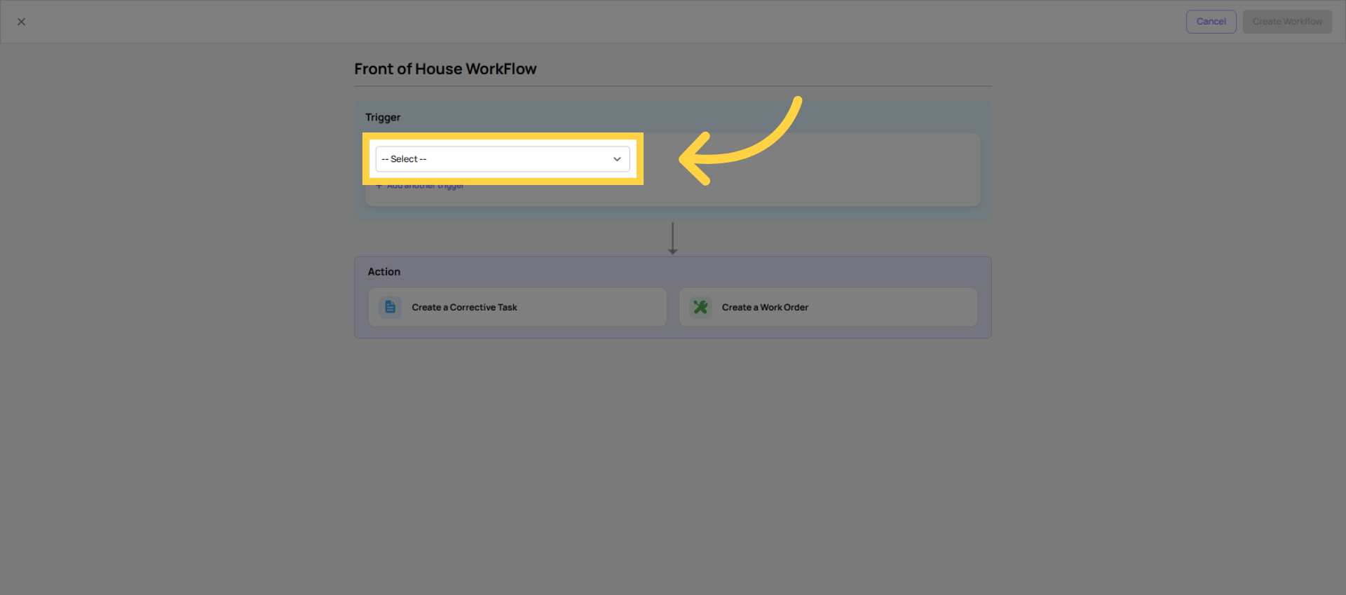 Open Trigger Selection Dropdown
