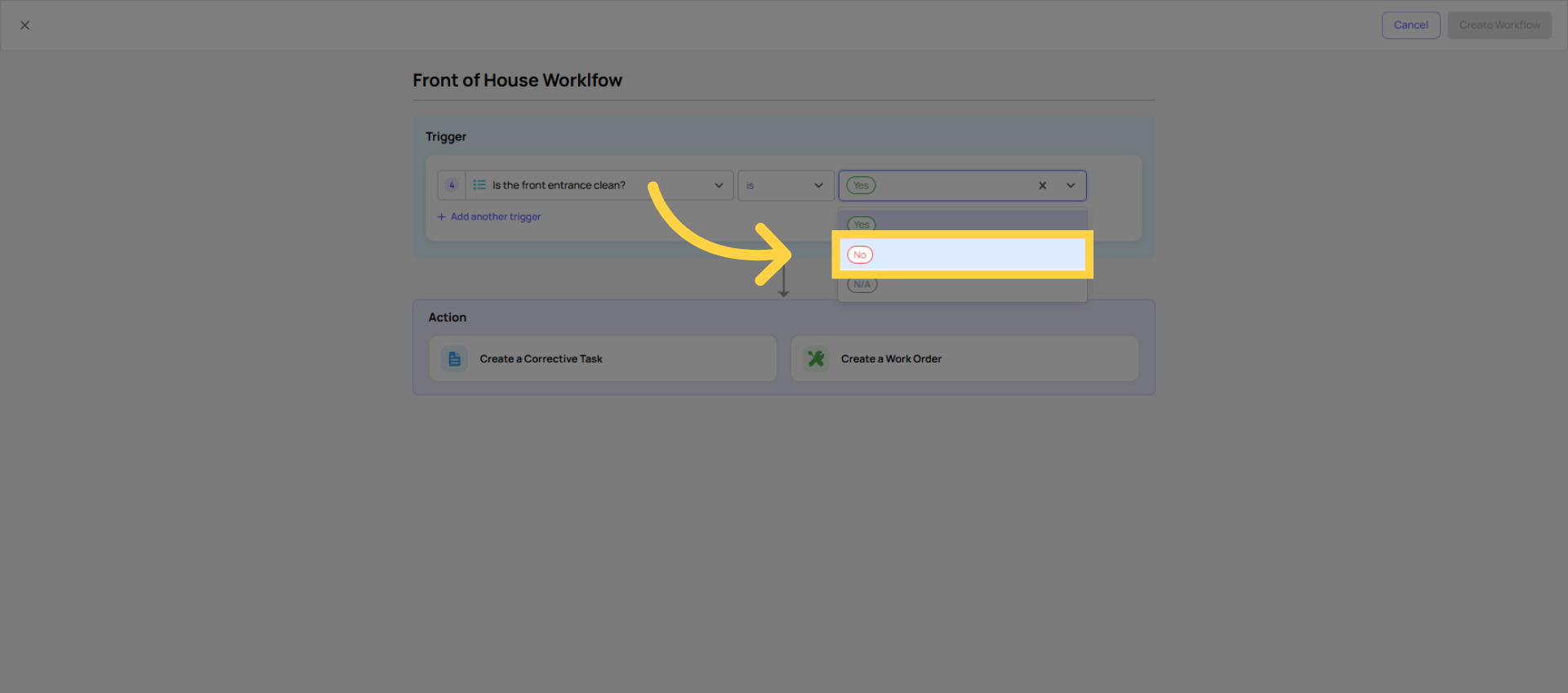 Select No Option
