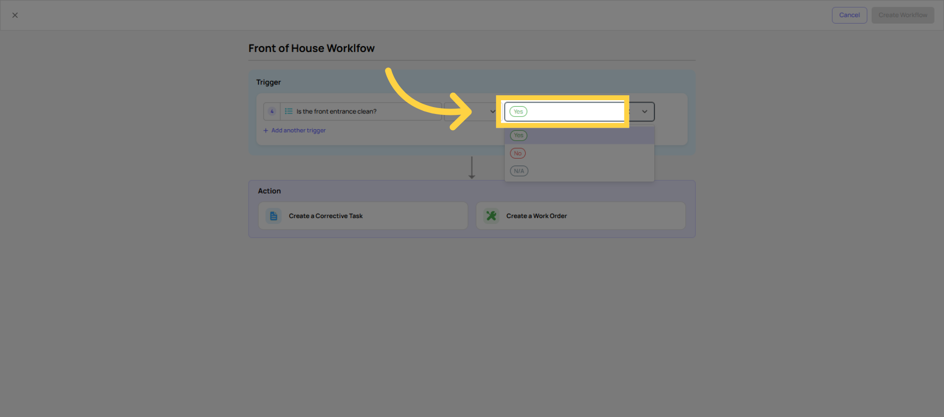 Select Yes Option
