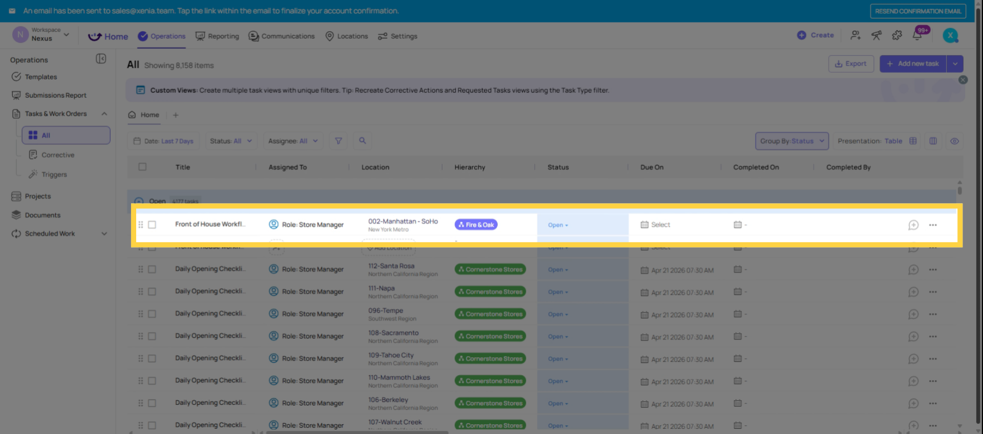 Verify Task Details