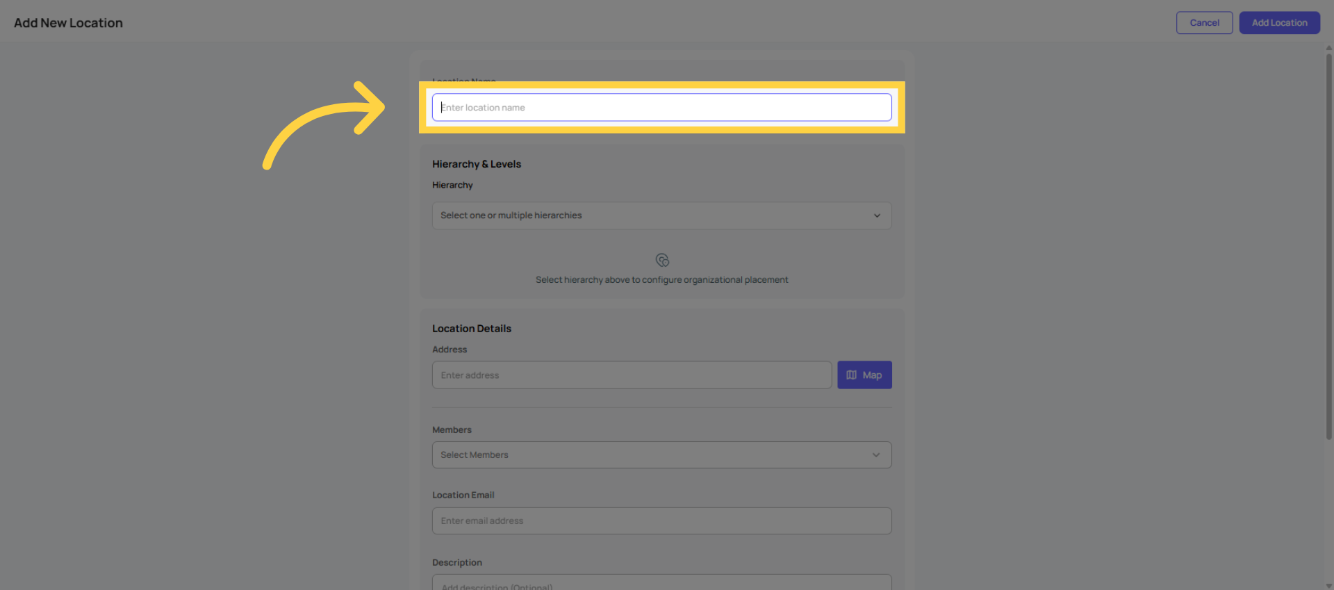 Enter Location Name