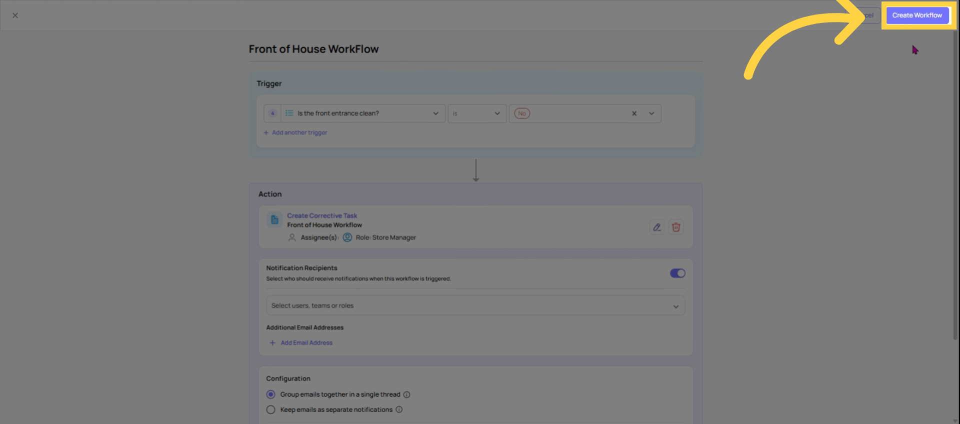 Finalize Workflow Creation