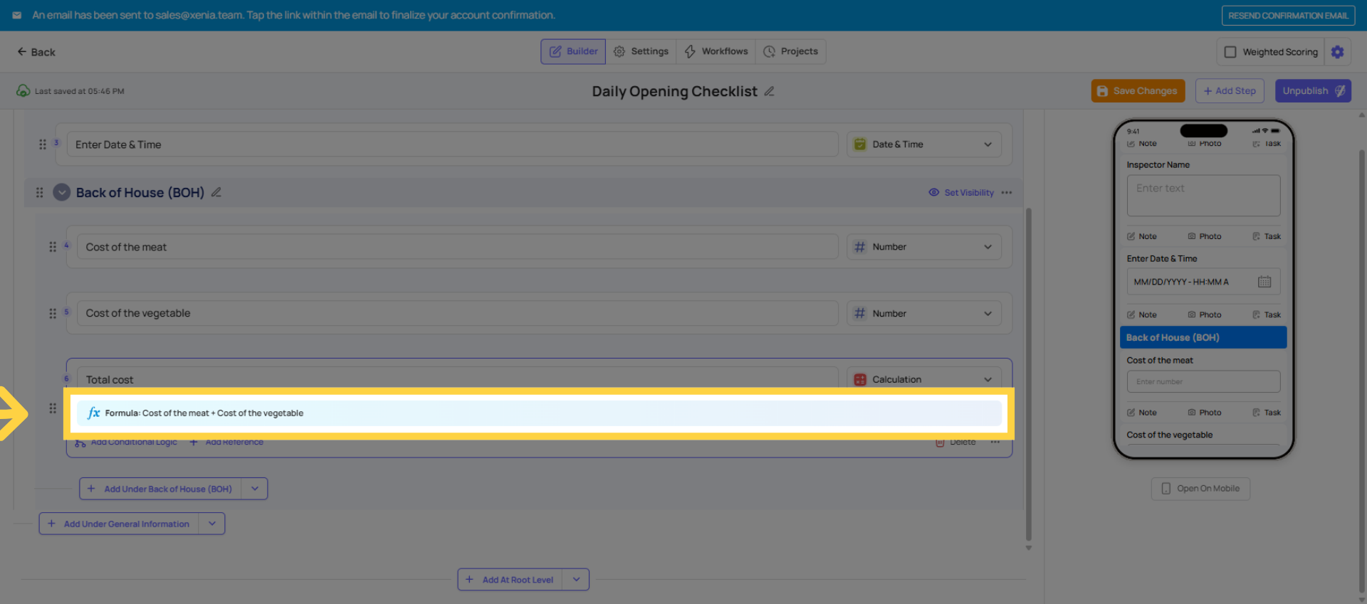 Open Formula Builder