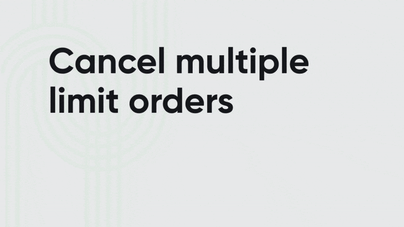 Cancel all or selected open limit orders using the cancel selected feature.
