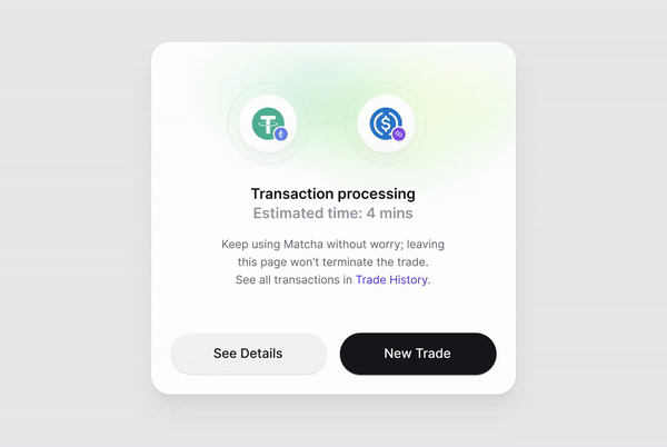 Cross chain swap successful