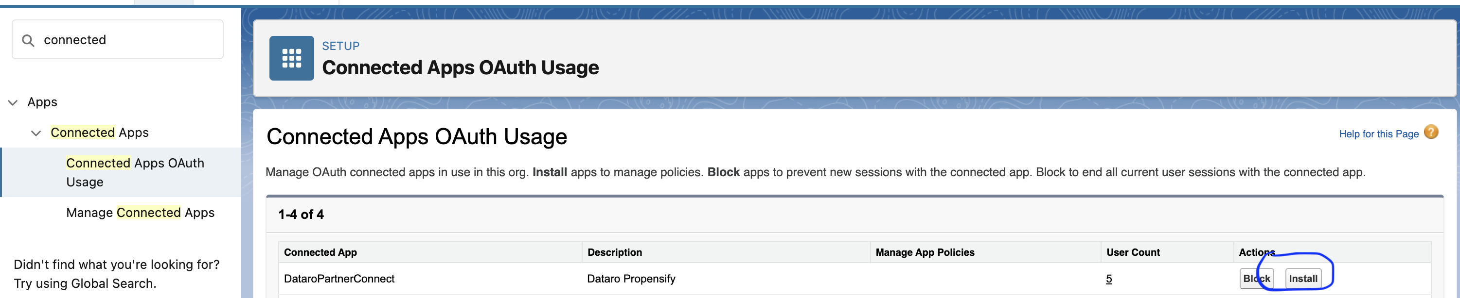 Dataro Salesforce Partner Connect Install Image