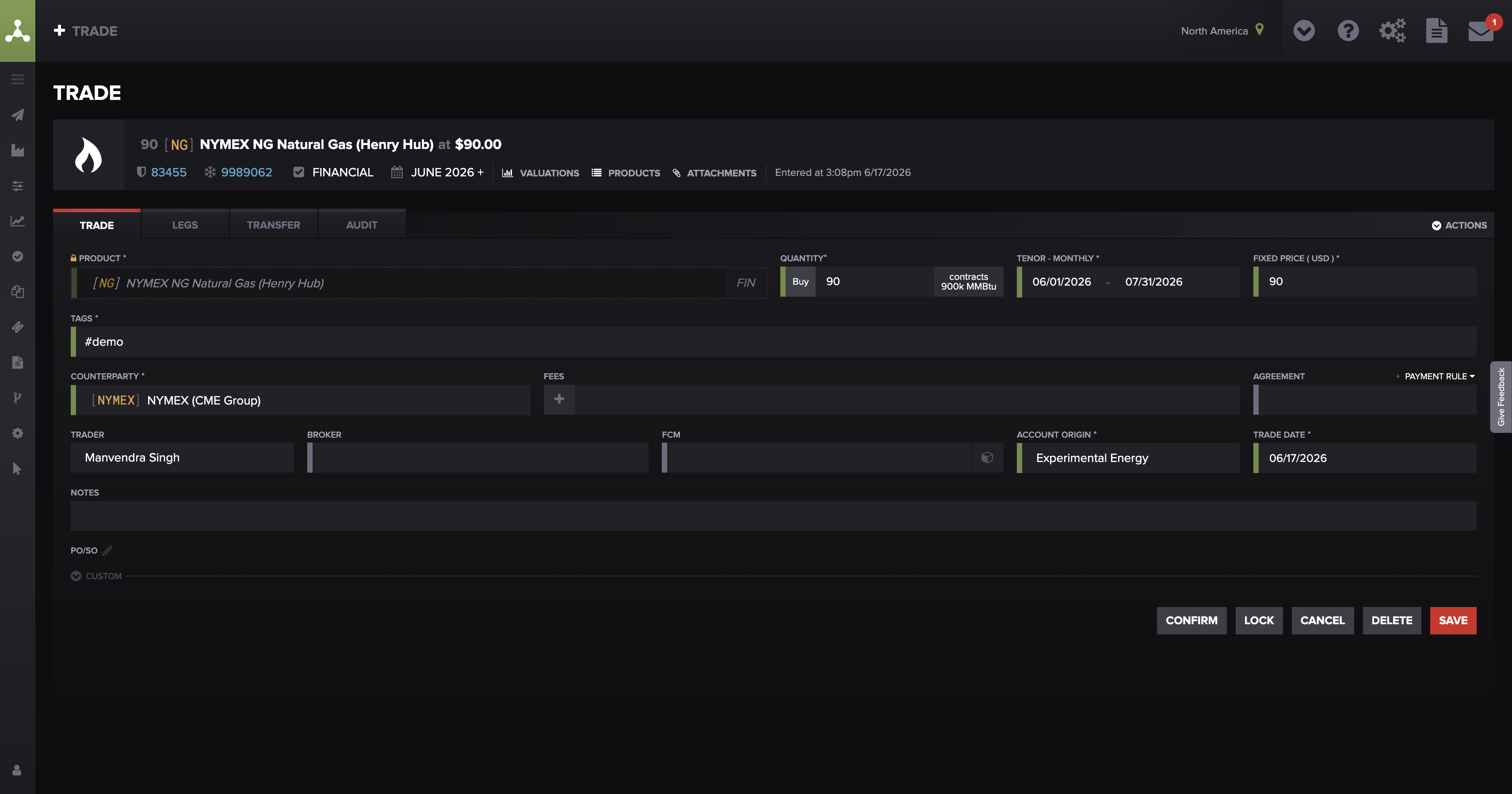 A resave — open the trade in edit mode and save with no changes — rebuilds and re-runs its valuation, usually within a few minutes.