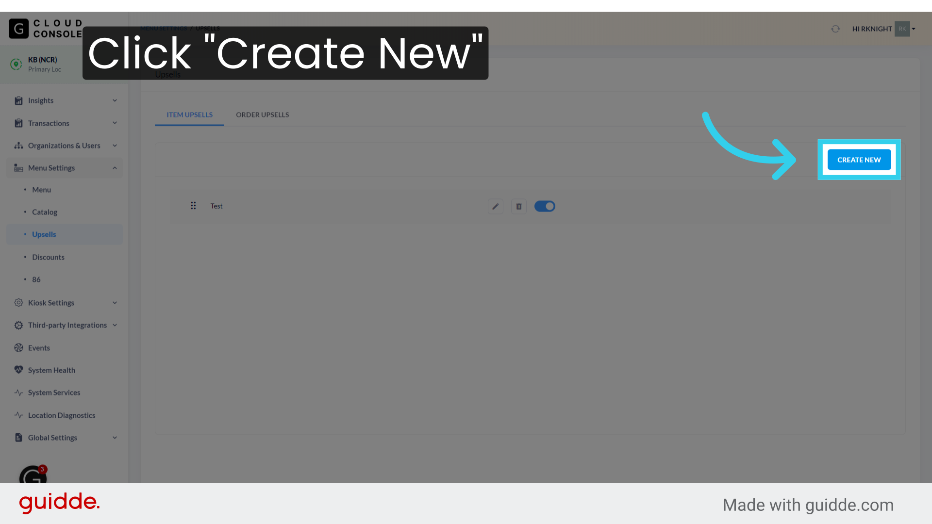 Click 'Create New'
