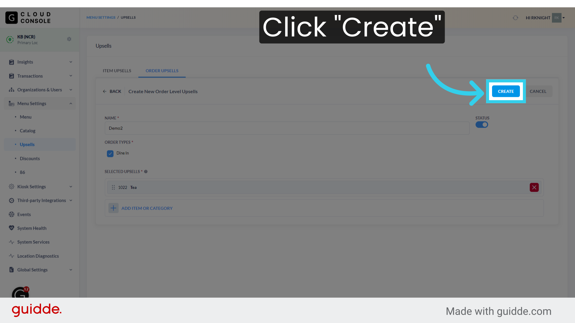 Click 'Create'