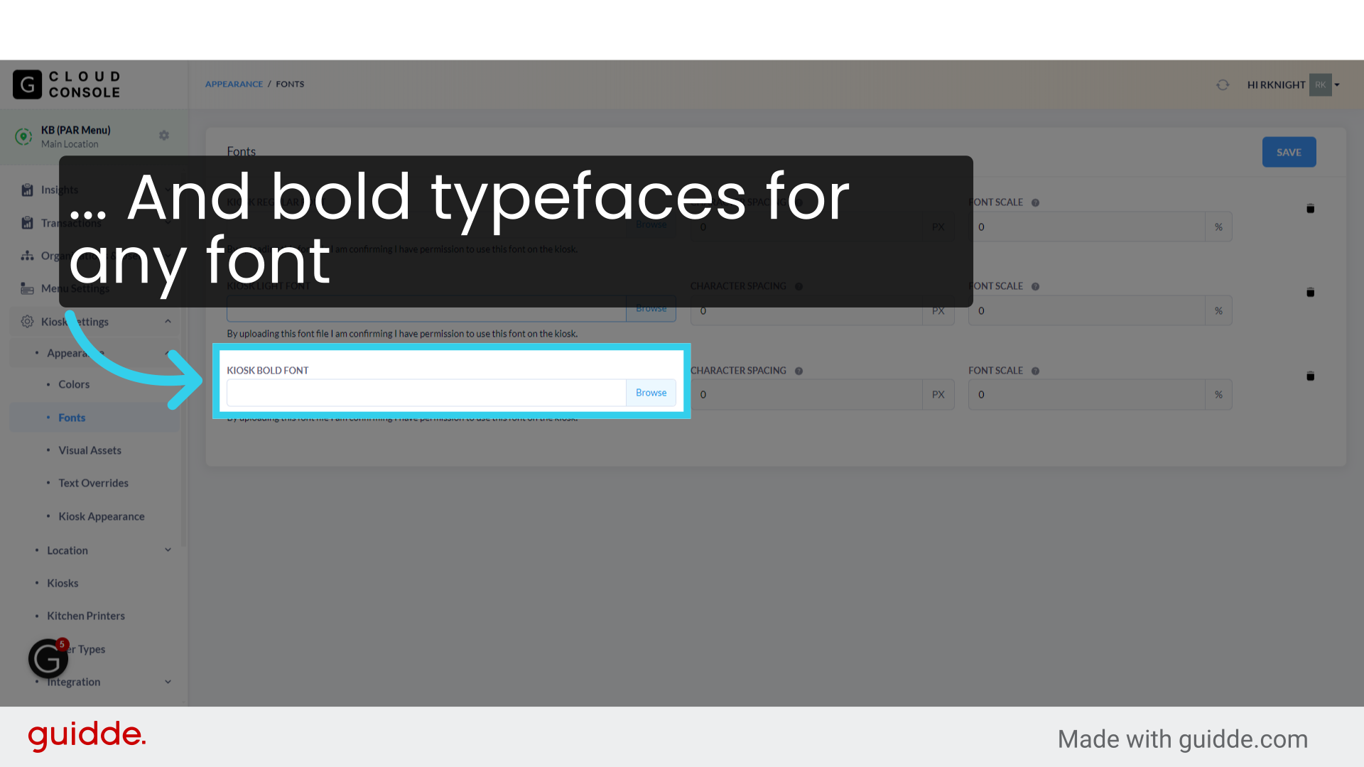 ... And bold typefaces for any font