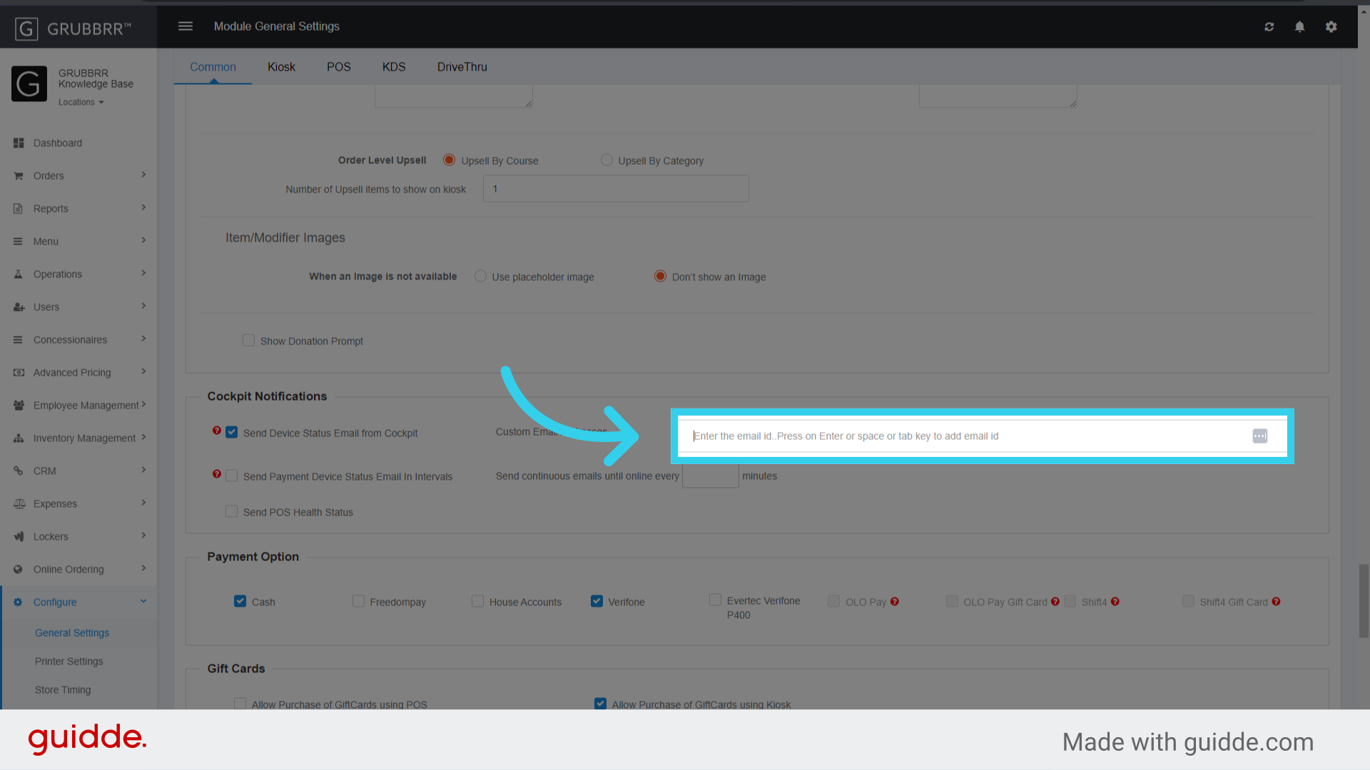 Enter the email address(es) that will receive the status updates