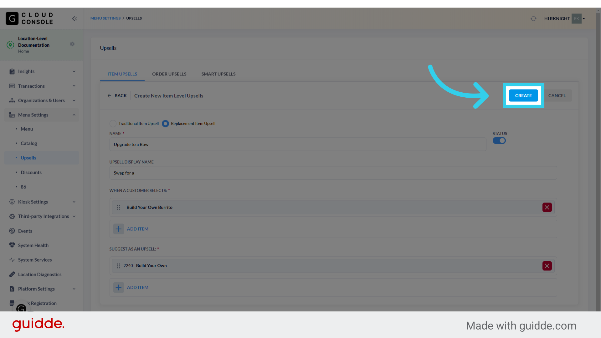 Click 'Create'