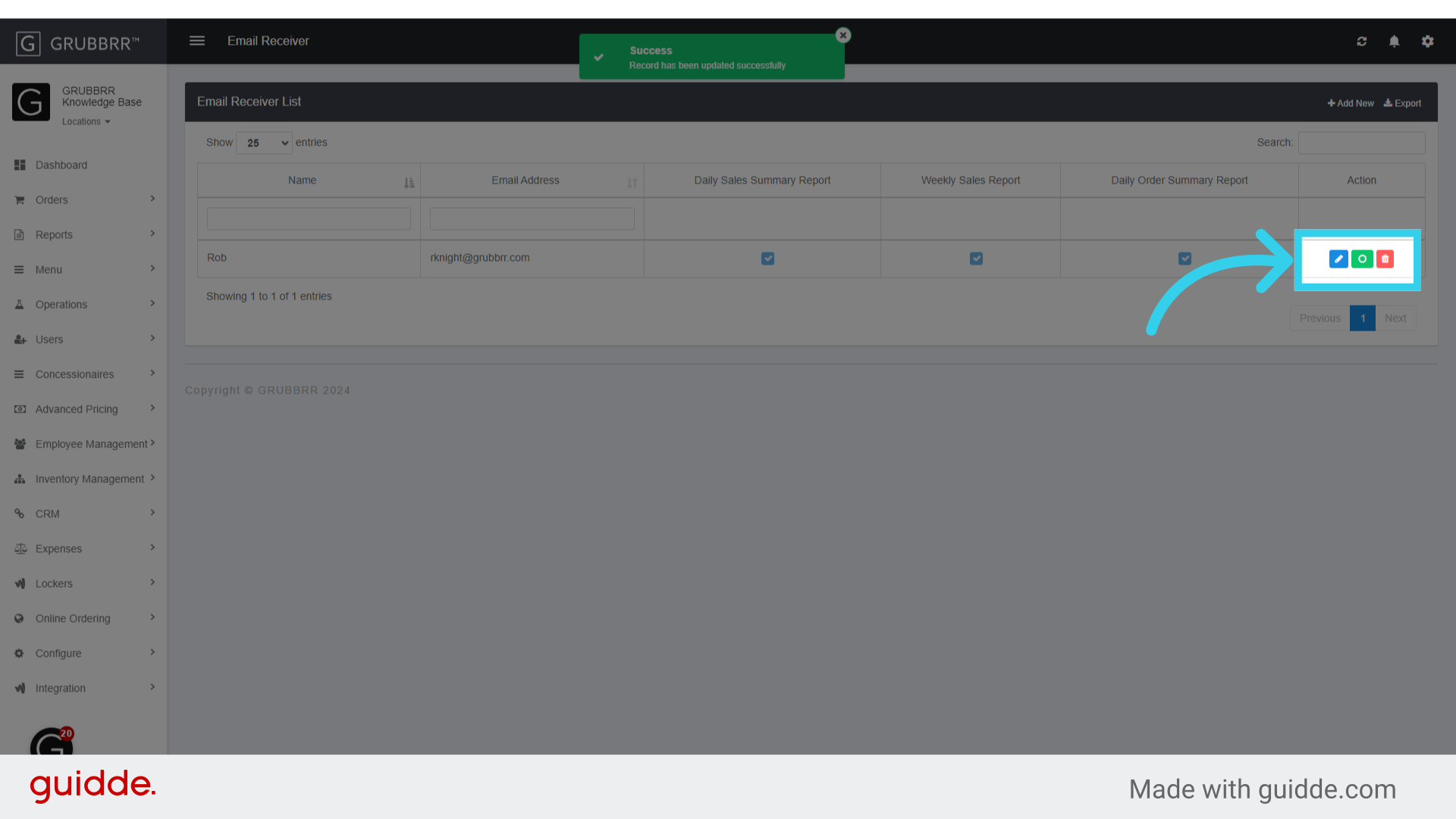 Once you've created a new email report, you can edit, pause, or delete daily reports with these buttons