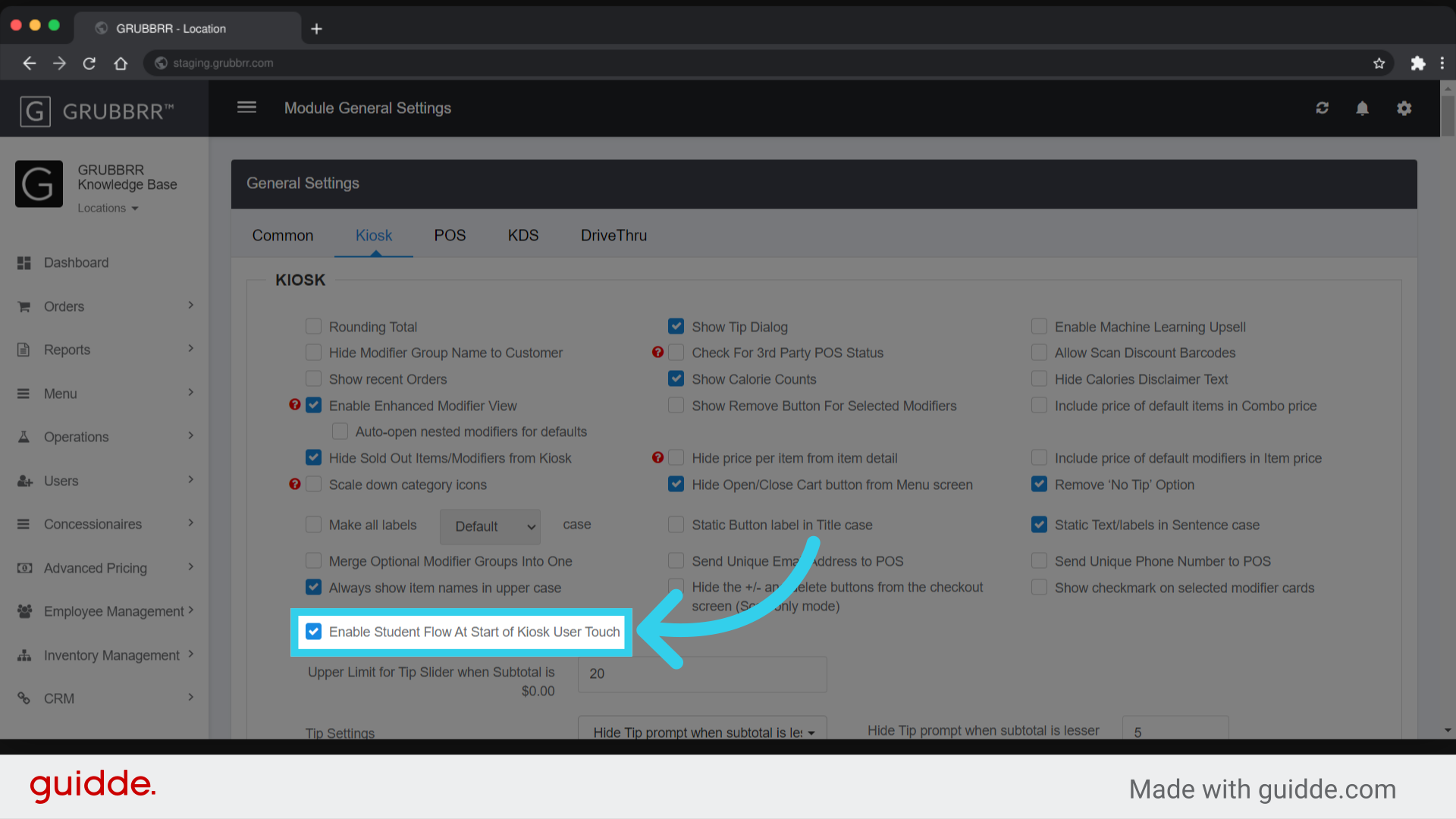 Click 'Enable Student Flow'