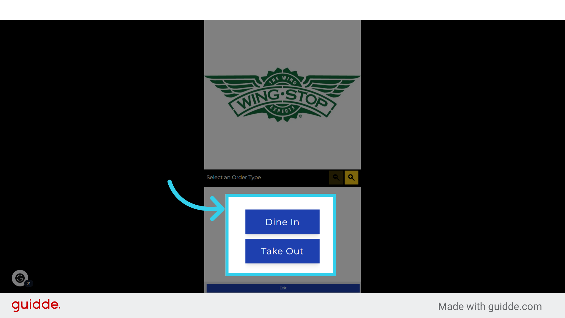 ADA Mode replaces the image-based Kiosk grid with text on a high-contrast background
