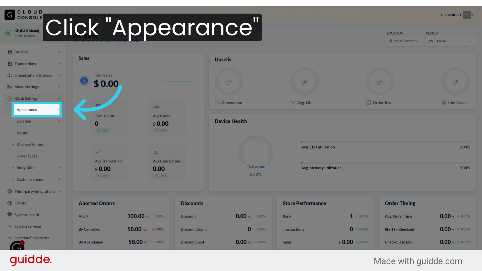 Click 'Appearance'
