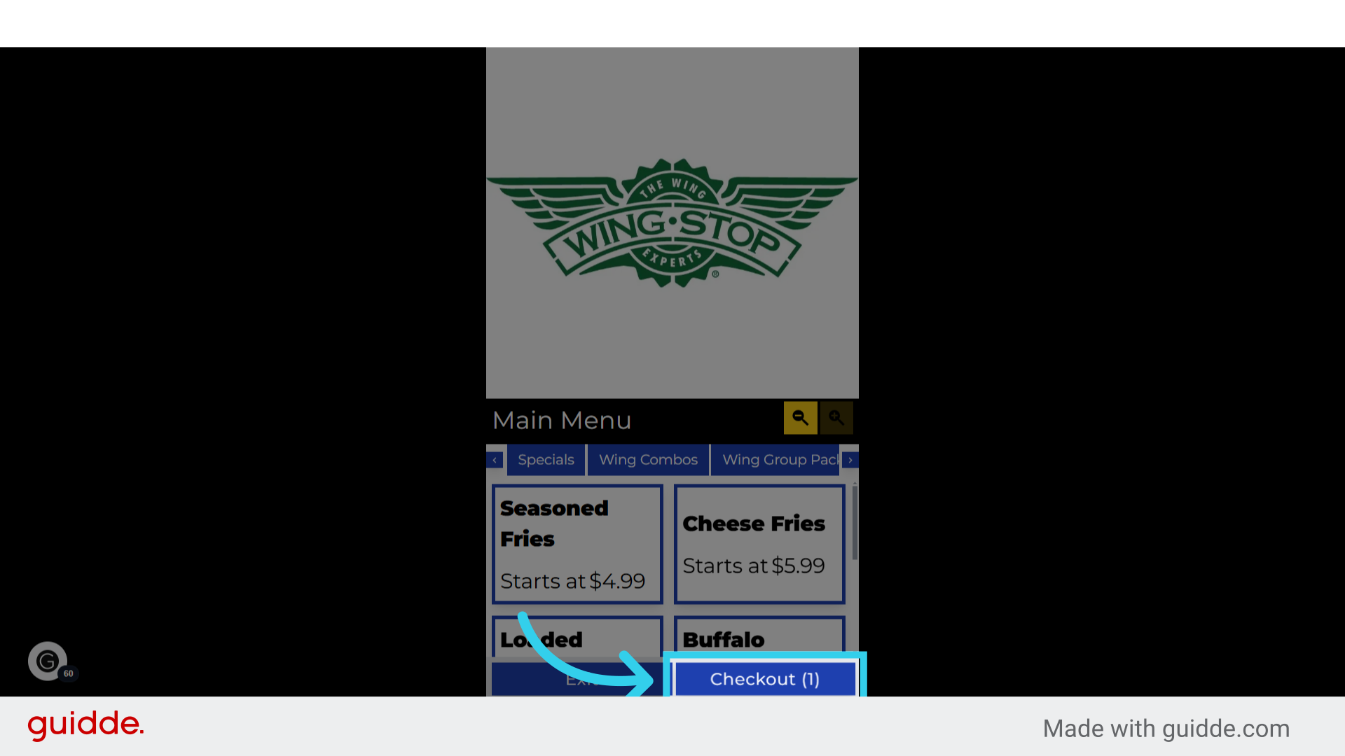 Tapping 'Checkout' will direct the user to the Order Confirmation screen
