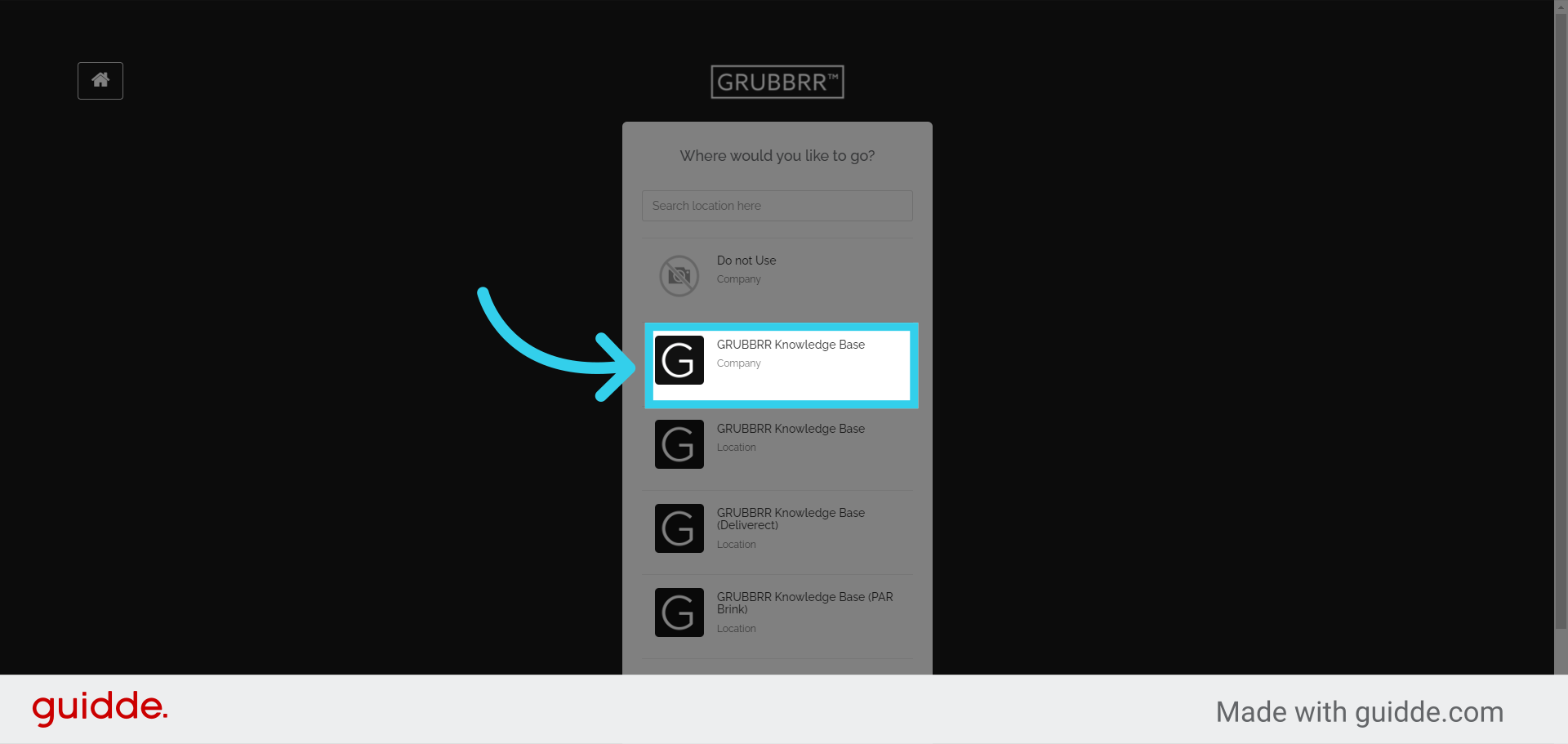 Click to navigate to the Company Dashboard