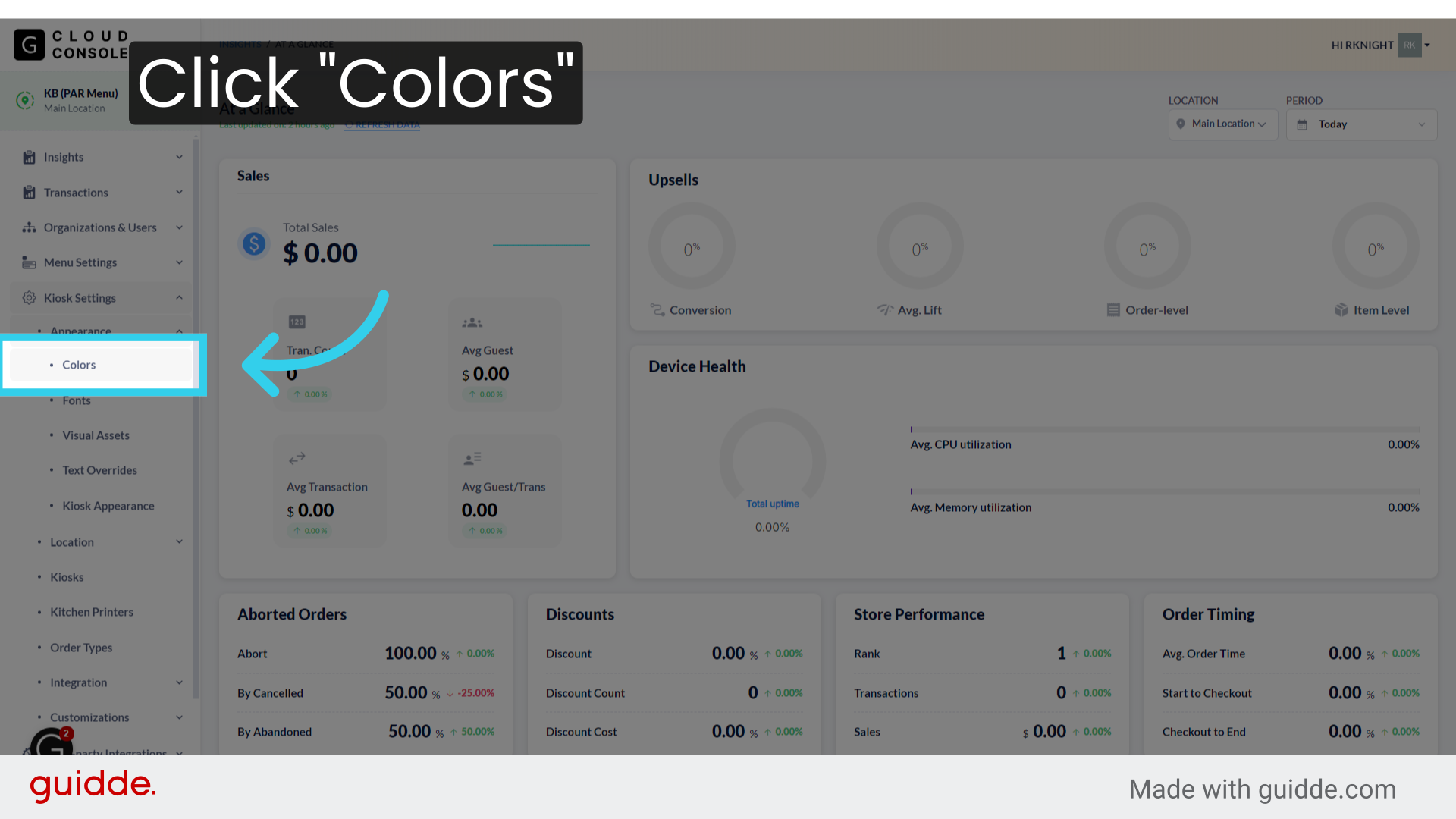 Click 'Colors'