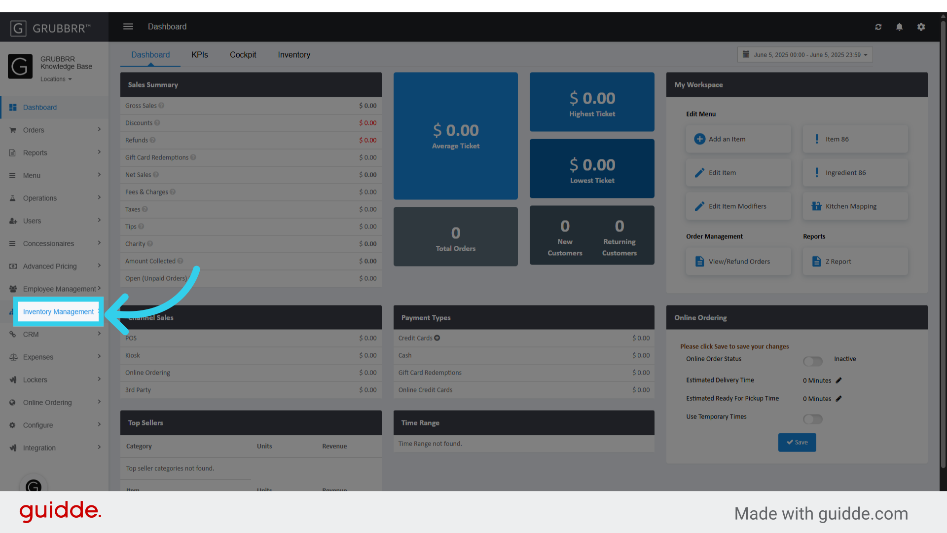Click 'Inventory Management'