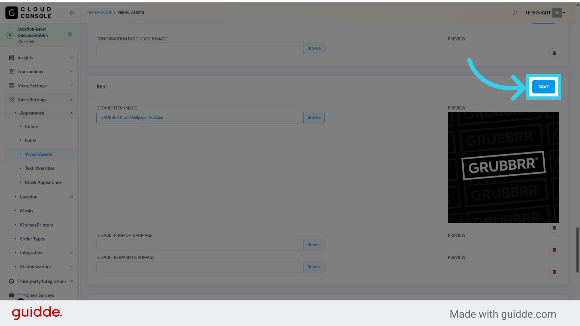 Click 'Save' to apply your changes