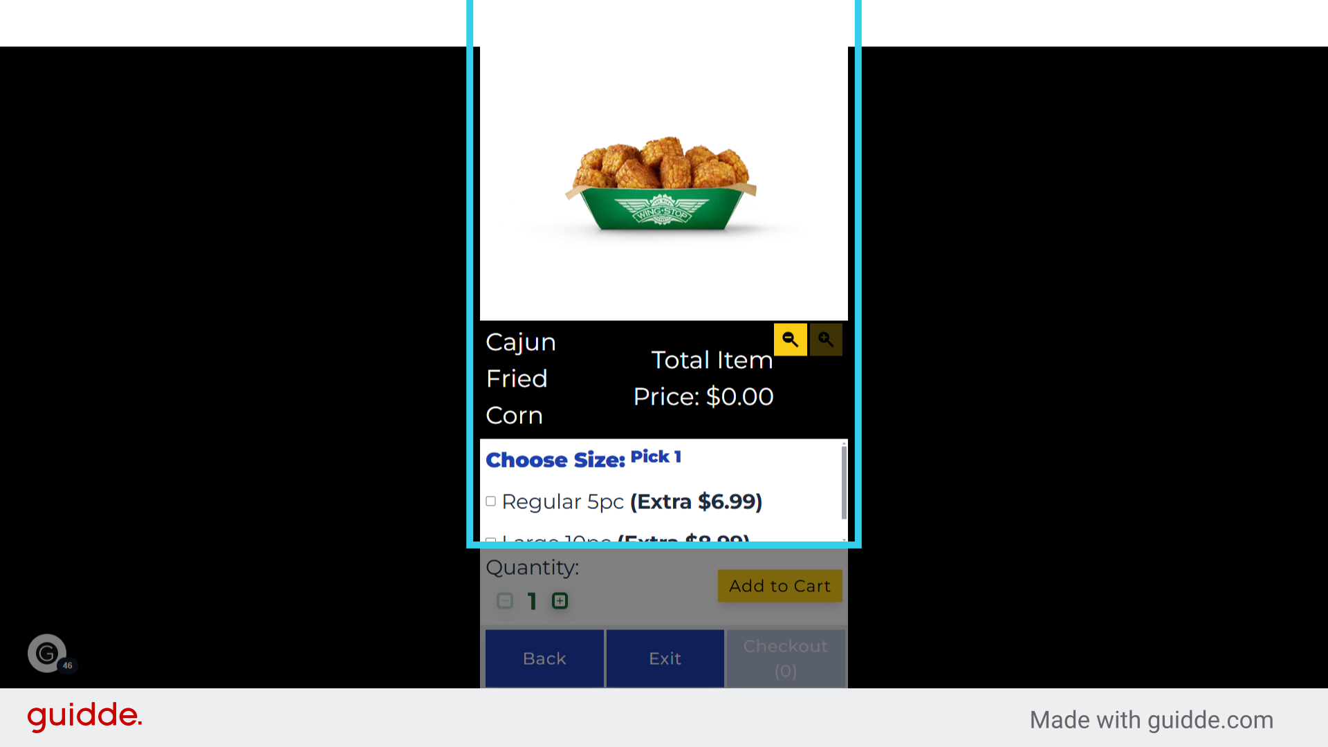 The Kiosk will switch to Item View