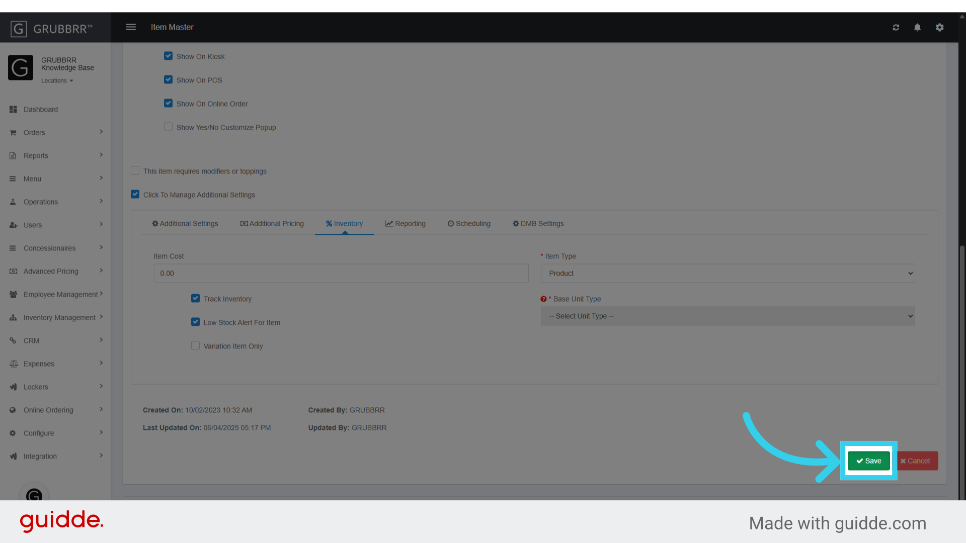 Click 'Save' to apply your changes