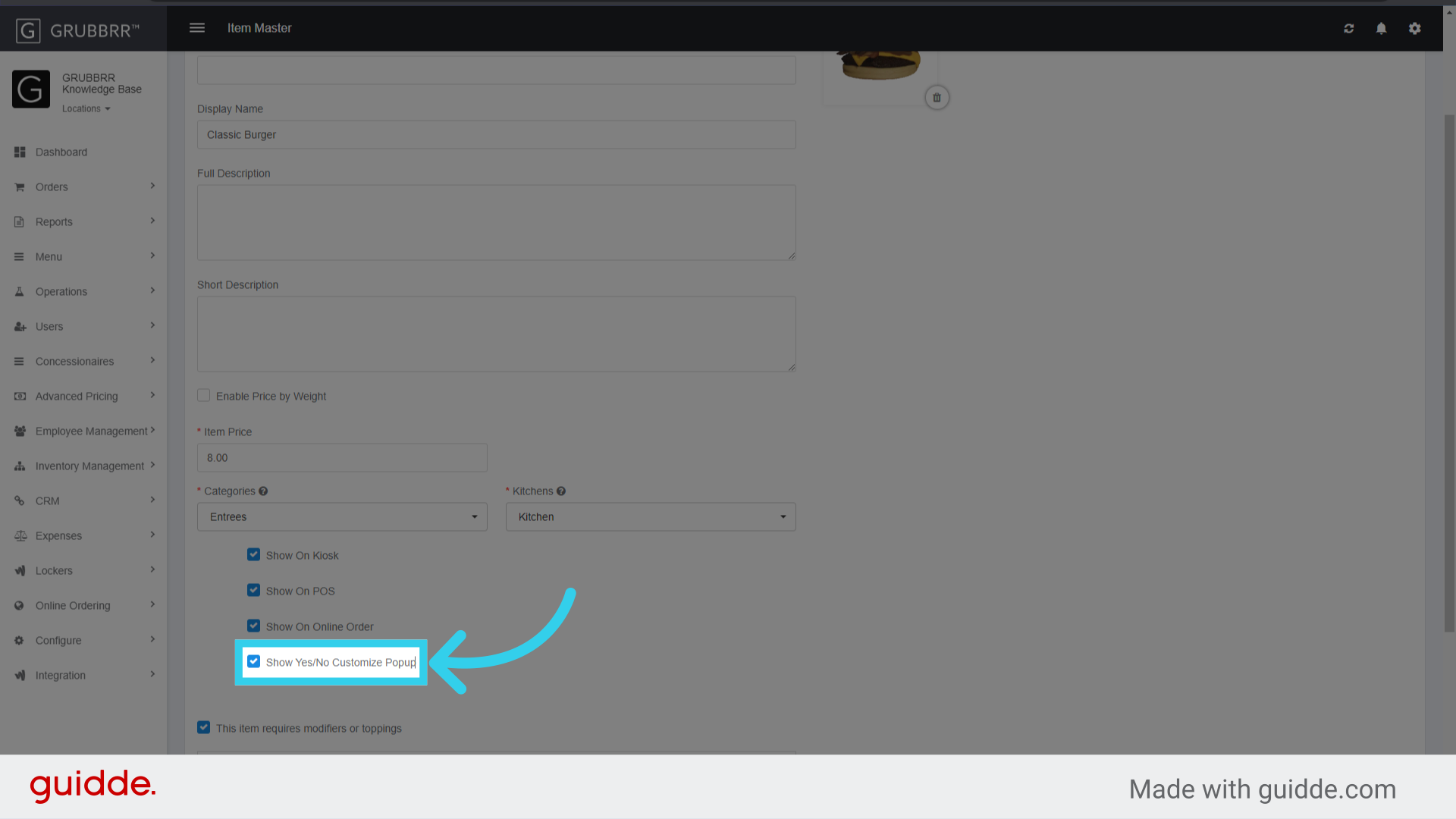 Enable 'Show Yes/No Customize Popup'