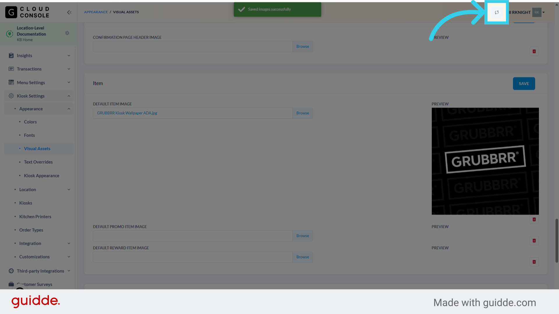 Remember to sync the changes to your Kiosk when you're done!