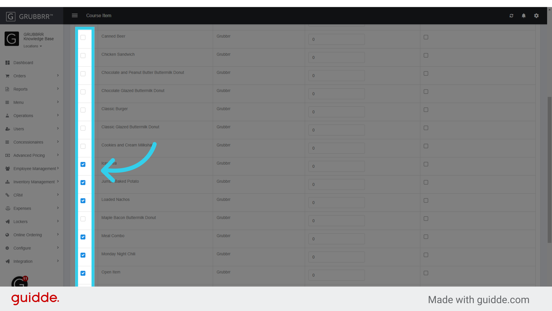 Use this toggle to add a menu item to this course