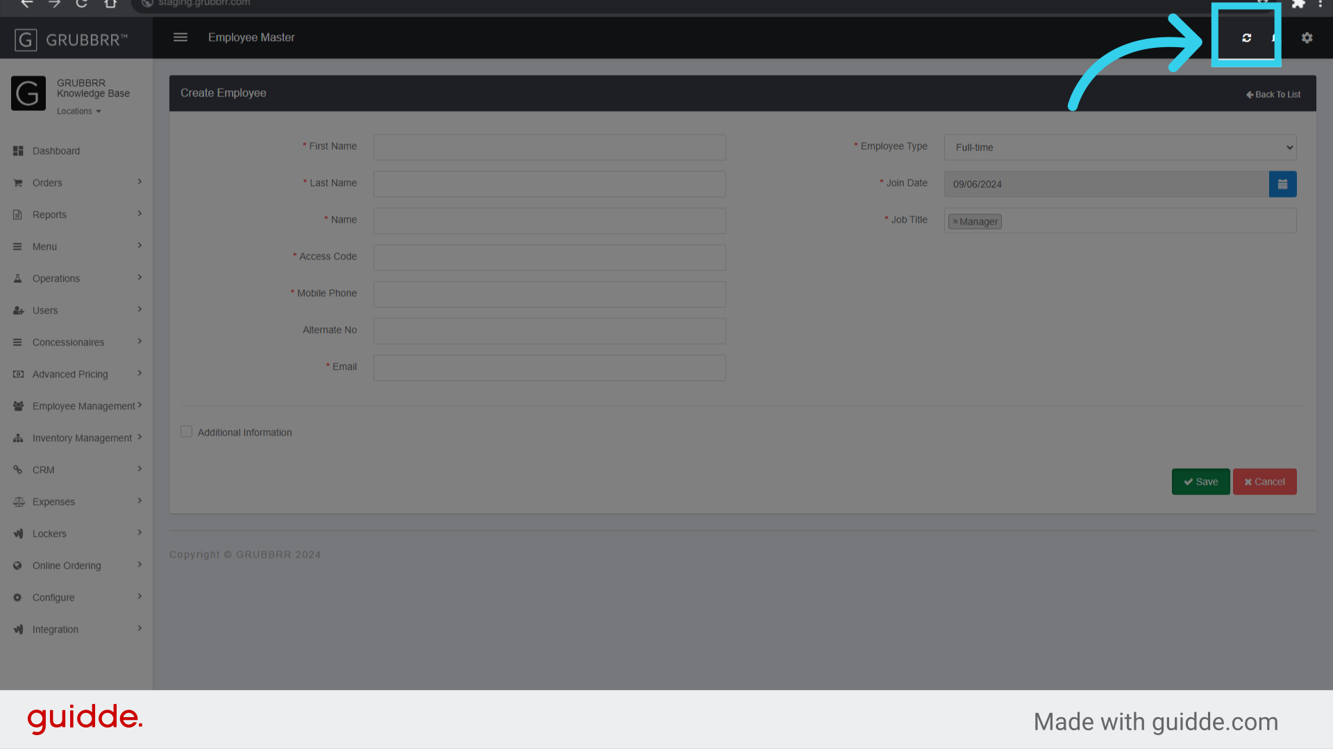 Click 'Sync' to push changes to your Kiosk