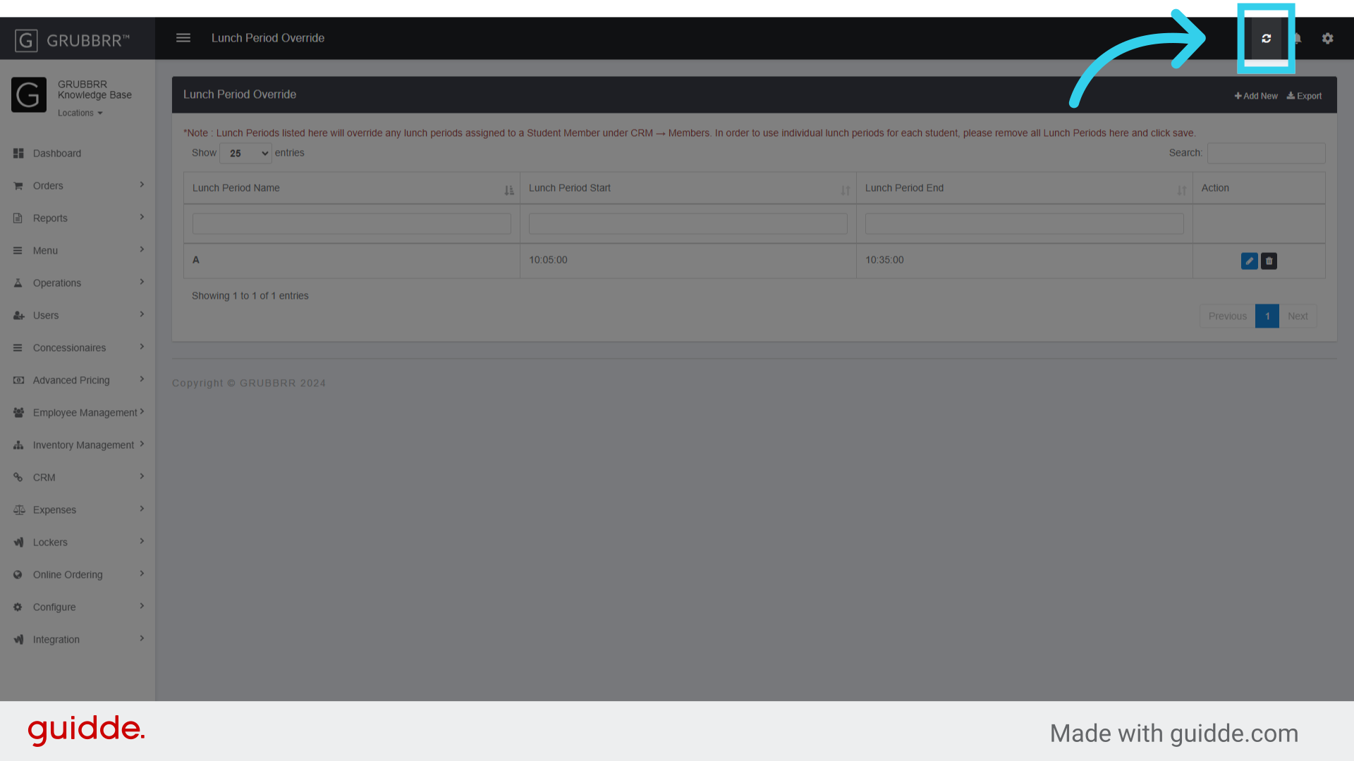 Click Sync to send your new overrides to your Kiosks