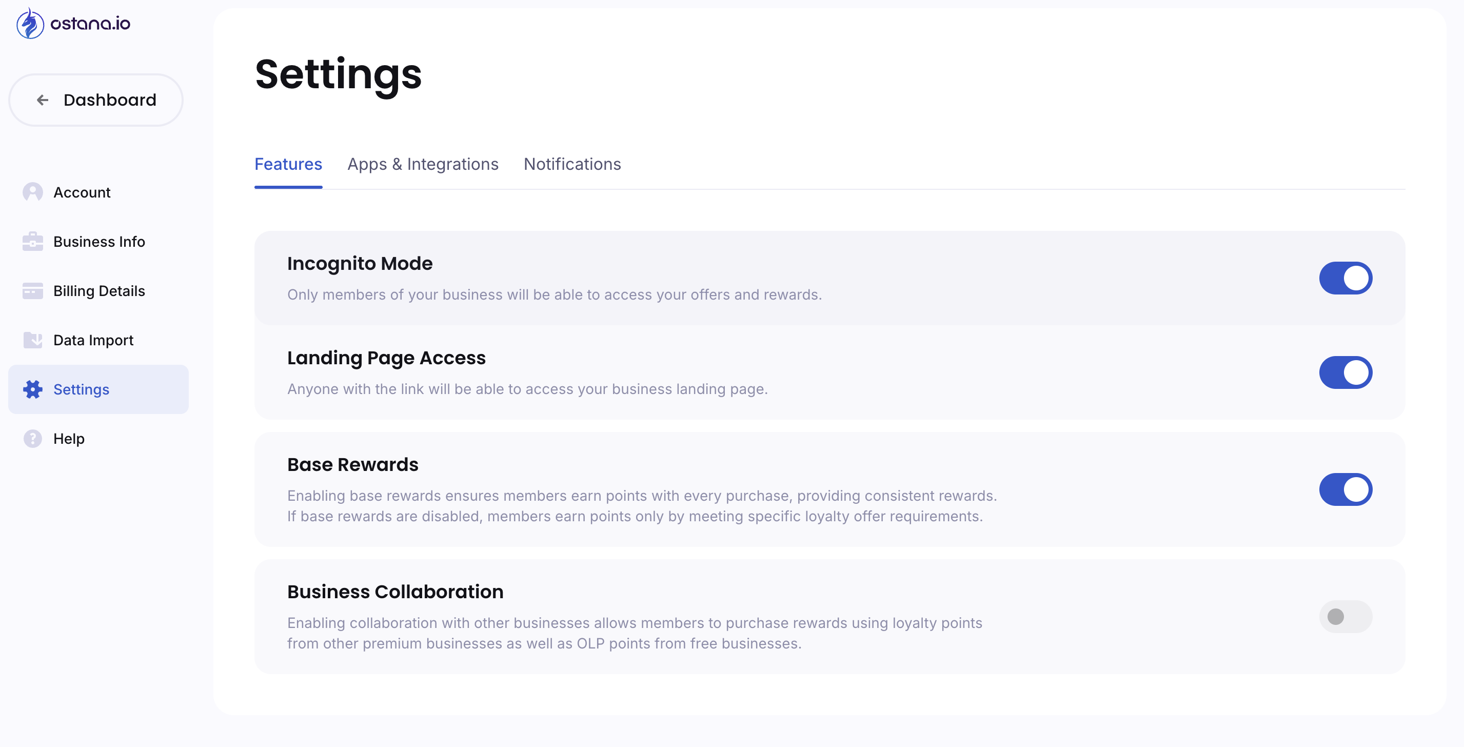 image.png Feature Settings