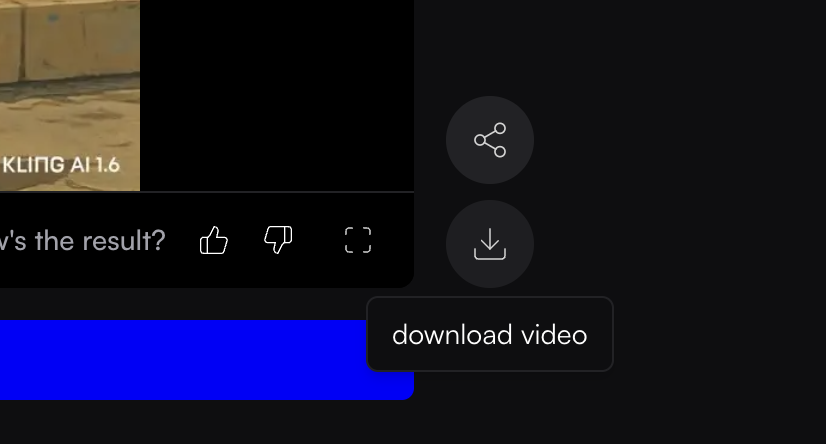 Image of a video player interface with a dark control panel and a prominent download video button