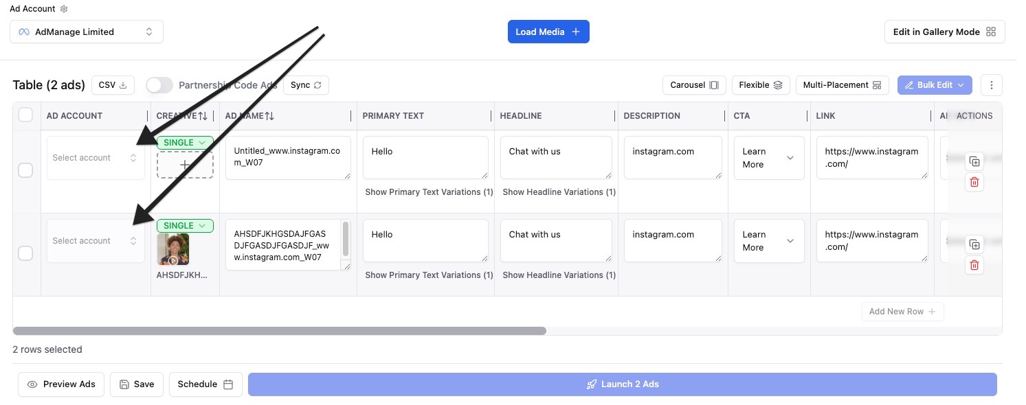 Table Mode with AD ACCOUNT column enabled Table Mode with AD ACCOUNT column enabled